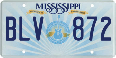 MS license plate BLV872