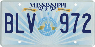 MS license plate BLV972