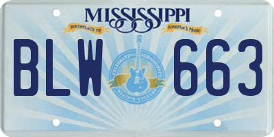 MS license plate BLW663