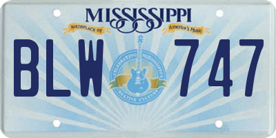 MS license plate BLW747