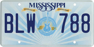 MS license plate BLW788