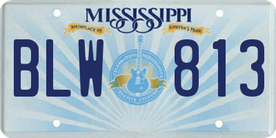 MS license plate BLW813