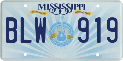 MS license plate BLW919