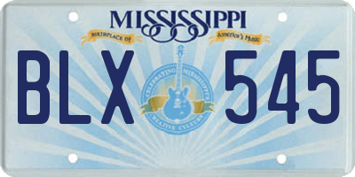 MS license plate BLX545