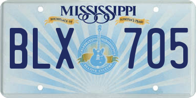 MS license plate BLX705