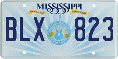 MS license plate BLX823