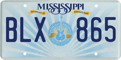 MS license plate BLX865
