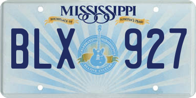 MS license plate BLX927