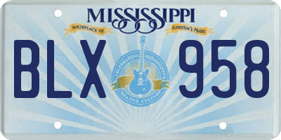 MS license plate BLX958