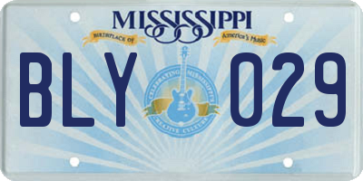 MS license plate BLY029