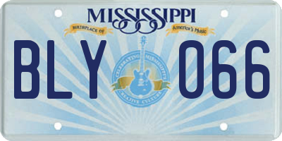 MS license plate BLY066