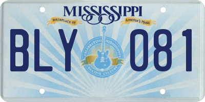 MS license plate BLY081