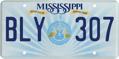 MS license plate BLY307