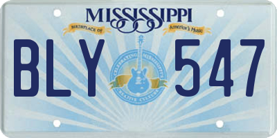 MS license plate BLY547