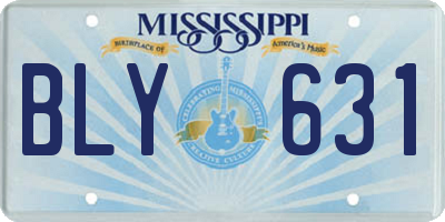 MS license plate BLY631