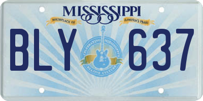 MS license plate BLY637