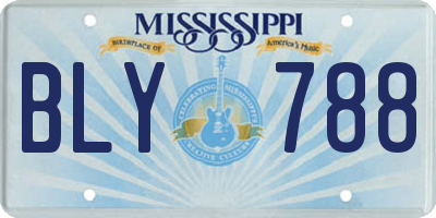 MS license plate BLY788