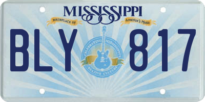 MS license plate BLY817