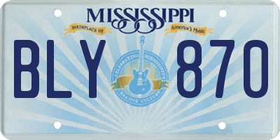 MS license plate BLY870