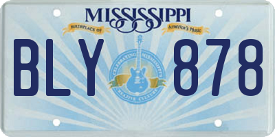 MS license plate BLY878
