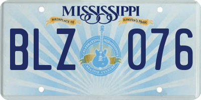 MS license plate BLZ076