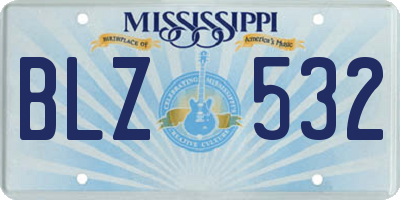 MS license plate BLZ532