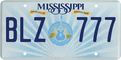 MS license plate BLZ777