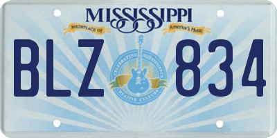 MS license plate BLZ834