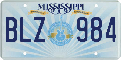 MS license plate BLZ984