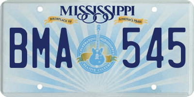 MS license plate BMA545