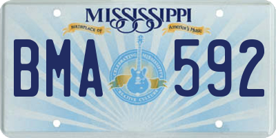 MS license plate BMA592