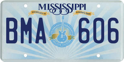 MS license plate BMA606