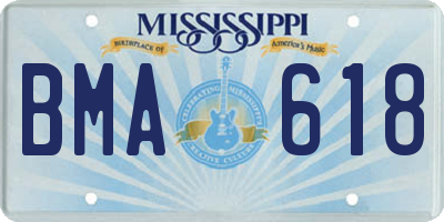 MS license plate BMA618