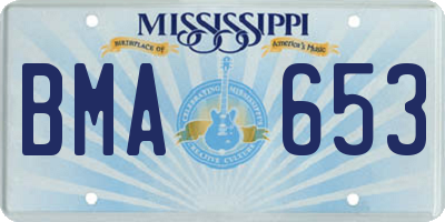 MS license plate BMA653