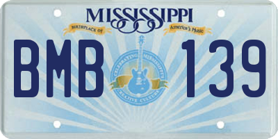 MS license plate BMB139