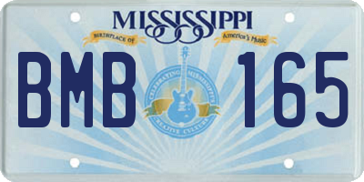 MS license plate BMB165