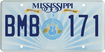 MS license plate BMB171