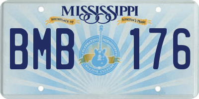 MS license plate BMB176
