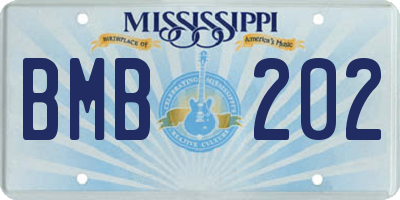 MS license plate BMB202