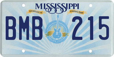 MS license plate BMB215