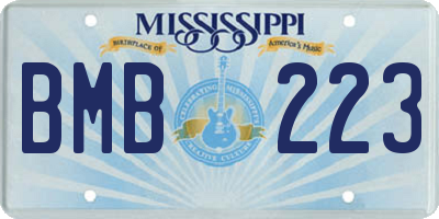 MS license plate BMB223