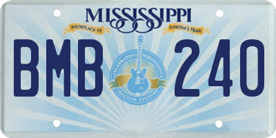 MS license plate BMB240