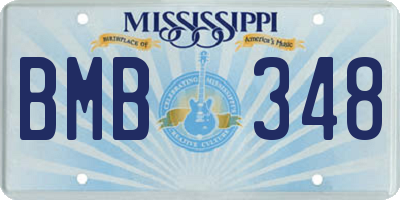 MS license plate BMB348