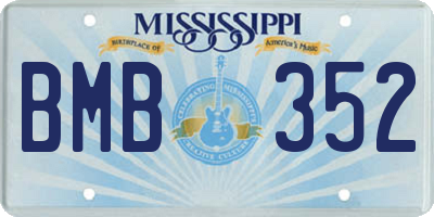 MS license plate BMB352