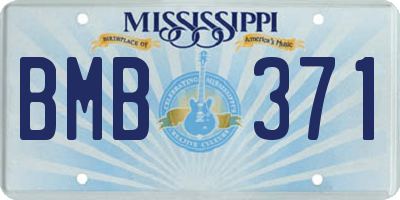 MS license plate BMB371