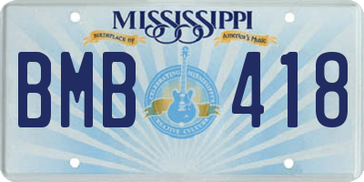 MS license plate BMB418