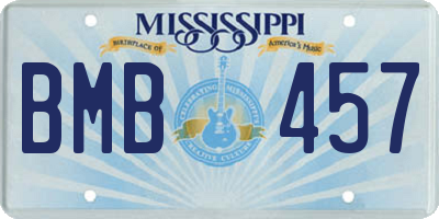 MS license plate BMB457