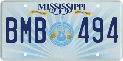 MS license plate BMB494