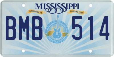 MS license plate BMB514