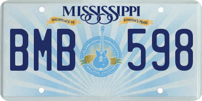 MS license plate BMB598